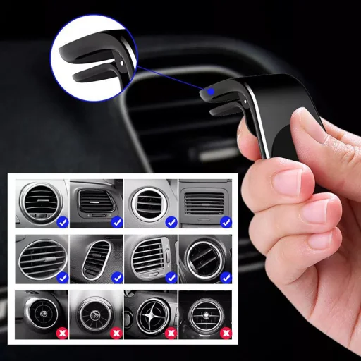 Mágneses autós telefontartó szellőzőrácsra helyezhető - 8