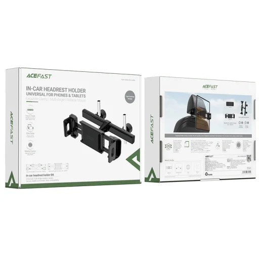 Acefast Fejtámlára rögzíthető autós telefon és tablet tartó 135-230mm szélességig fekete - 4