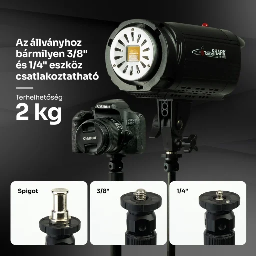 Jackal TL-184A lámpatartó állvány, tripod (Spigot, 1/4'', 3/8'') - 4