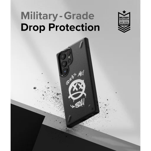 Samsung S22 Ultra Ringke Onyx Design tok fekete Graffiti - 4