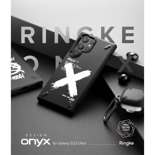 Samsung S22 Ultra Ringke Onyx Design tok fekete Graffiti - 8
