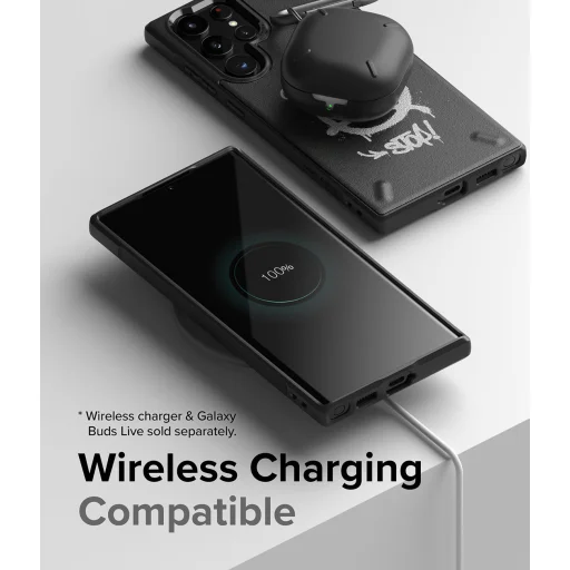 Samsung S22 Ultra Ringke Onyx Design tok fekete Graffiti - 2