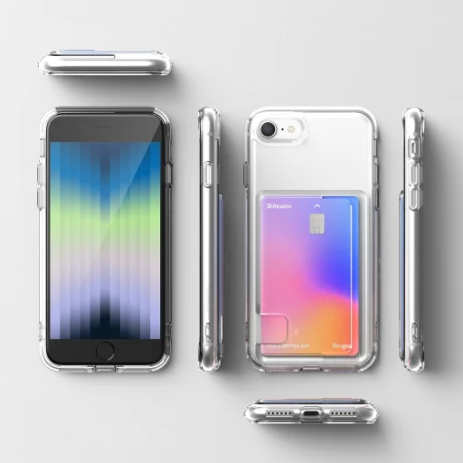 iPhone SE 2022 / SE 2020 / iPhone 8 / iPhone 7 Ringke Fusion Card tok kártyatartóval átlátszó - 13