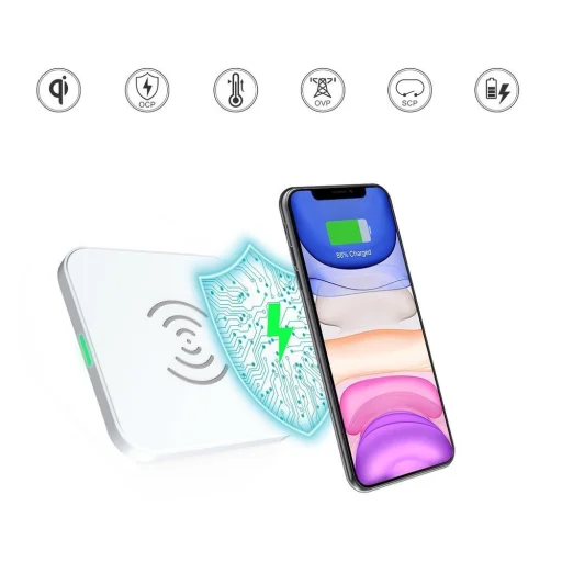 Choetech 2 x Qi vezeték nélküli töltőállvány és vezeték nélküli fekvő töltő 10W fekete - 7