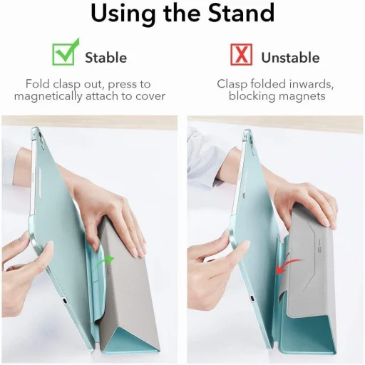 iPad Air 4 2020/5 ESR Ascend Trifold tok világos kék - 9