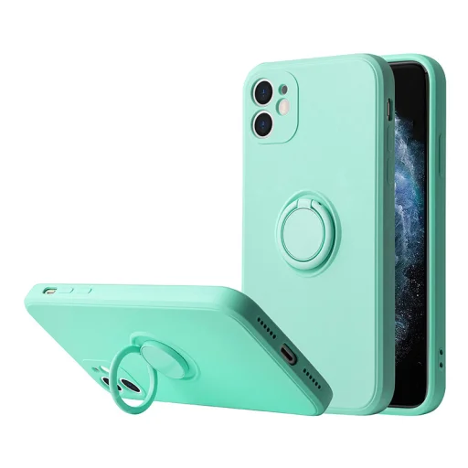 Samsung Galaxy A03S Vennus szilikon tok hátlapi gyűrűvel türkiz - 2