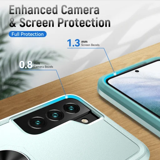 iPhone 13 Pro Max sötétkék tok, kihajtható mágnesezhető támasszal (TPU+PC Shockproof) Alphajack - 4