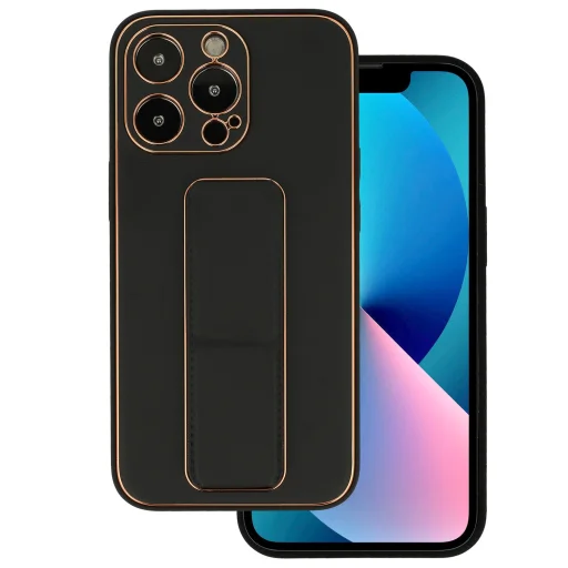 iPhone 11 Tel Protect Luxury bőr tok támasztékkal fekete - 1