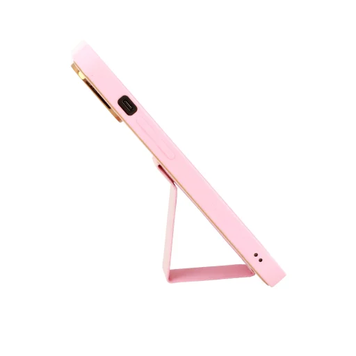 iPhone 7/8/SE 2020/SE 2022 Tel Protect Luxury bőr tok támasztékkal világos rózsaszín - 4