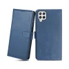 Samsung Galaxy A22 4G mágneses PU bőr fliptok kártyatartóval kék Alphajack thumbnail
