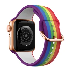 Apple Watch 38/40/41mm szilikon óraszíj szivárvány mintás Alphajack