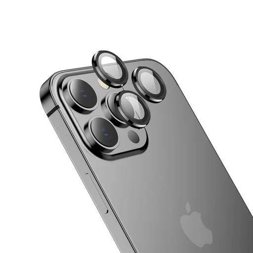 iPhone 13 Pro/13 Pro Max Hofi CamRing Pro+ kameralencse védő üvegfólia fekete - 2