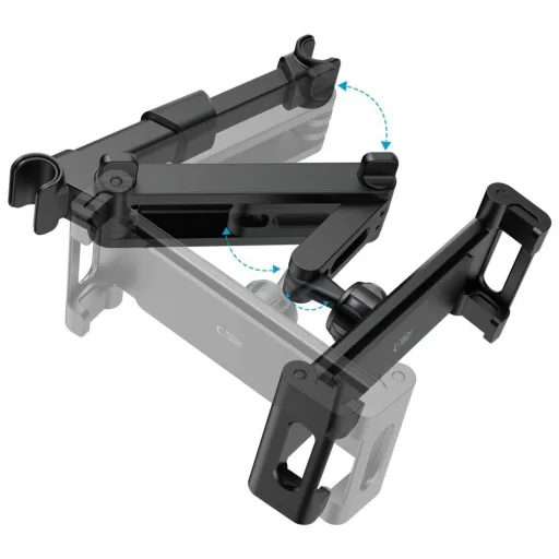 Tech-Protect állítható hosszúságú autós telefontartó, fejtámlára rögzíthető fekete - 4