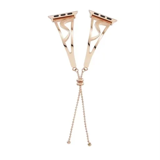 Apple Watch 3/4/5/6/7/8/SE (38/40/41mm) karkötő formájú V2 fém óraszíj rose gold színű Alphajack - 3