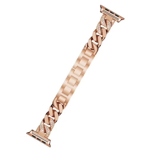 Apple Watch 4/5/6/7/8/SE (38/40/41mm) Luxury V3 fém óraszíj rosegold színű Alphajack - 4