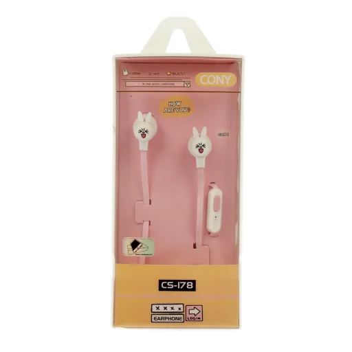 Casni CS-178 fülhallgató mikrofonnal 3.5mm jack rózsaszín - 1