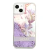 iPhone 13 Mini Guess Liquid Glitter Flower csillámos tok lila thumbnail