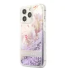iPhone 13 Pro Guess Liquid Glitter Flower csillámos tok lila thumbnail