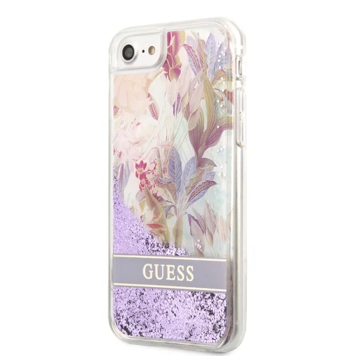 iPhone 7/8/SE 2020/SE 2022 Guess Liquid Glitter Flower csillámos tok lila (GUHCI8LFLSU) - 1