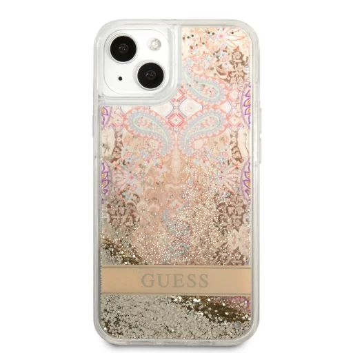 iPhone 7/8/SE 2020/SE 2022 Guess Liquid Glitter Flower csillámos tok arany (GUHCI8LFLSD) - 1