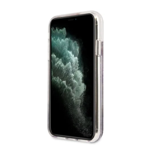 iPhone 11 Guess Liquid Glitter Flower csillámos tok lila (GUHCN61LFLSU) - 2