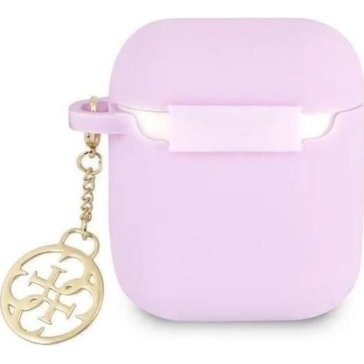 Airpods 1/2 Guess 4G Charms szilikon tok lila - 2