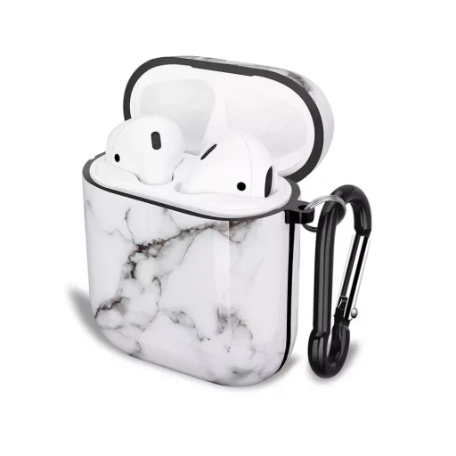 AirPods 1/2 márvány mintás tok fehér Alphajack (AC17) - 3