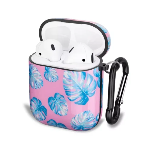 AirPods 1/2 levélmintás tok rózsaszín Alphajack (AC31) - 2