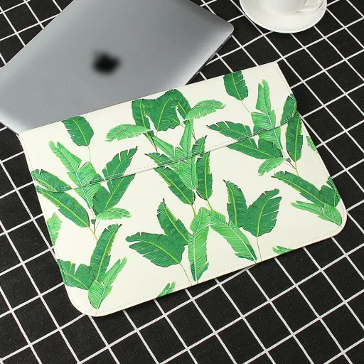 Laptop tok 13.3'' műbőr, levélmintás (MB-01) sleeve - 2