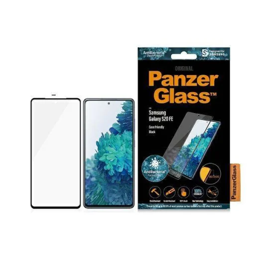Samsung Galaxy S22 Ultra PanzerGlass E2E MicroFracture Antibakteriális tokbarát üvegfólia fekete - 2