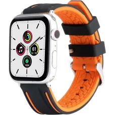 Apple Watch 42/44/45 mm Beline Silicone óraszíj narancs-fekete