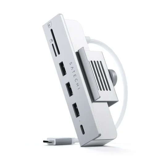 Satechi USB-C Clamp HUB iMac 24'' (2021) / (1x USB-C, 3x USB-A 3.0, 1x microSD, 1x SD kártyaolvasó) - Ezüst - 4