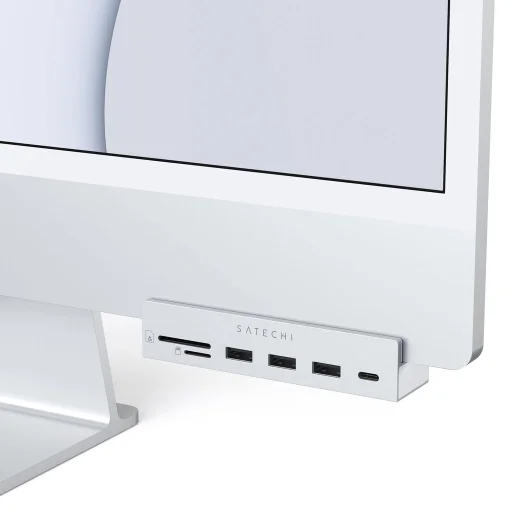 Satechi USB-C Clamp HUB iMac 24'' (2021) / (1x USB-C, 3x USB-A 3.0, 1x microSD, 1x SD kártyaolvasó) - Ezüst - 9