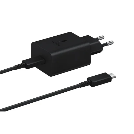 Samsung 45W Type-C(PD) hálózati töltő adapter fekete + USB-C töltőkábel gyári (EP-T4510XBE) - 1
