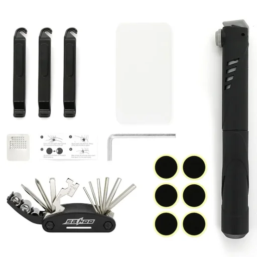 Bicikli / kerékpár javító készlet pumpával - 1