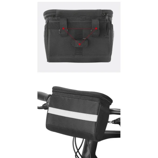 Biciklitáska / kerékpártáska cipzárral 2L fekete (SAHOO 11002) - 4