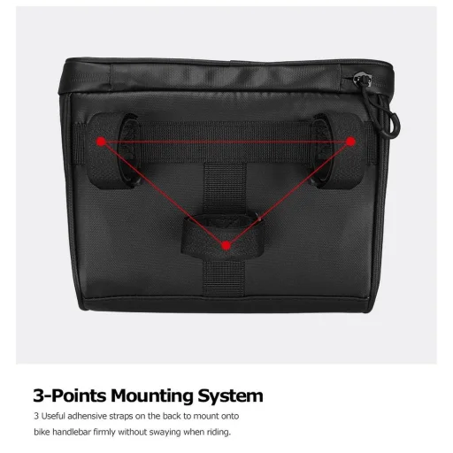 Biciklitáska / kerékpártáska cipzárral 2L fekete (SAHOO 112049) - 9