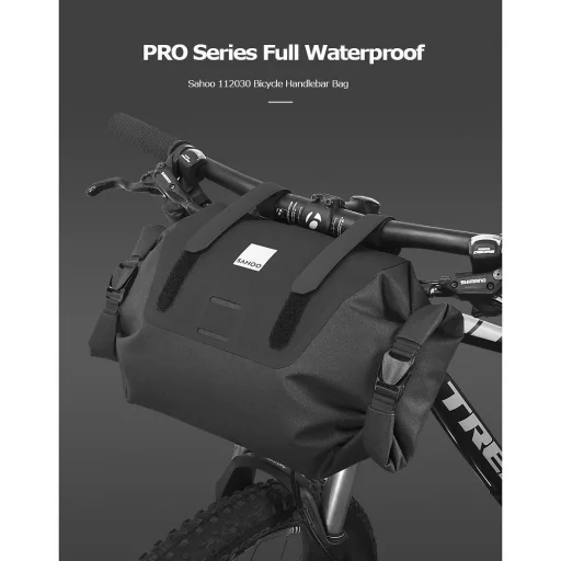 Biciklitáska / kerékpártáska cipzárral 7L fekete (SAHOO 112030) - 3