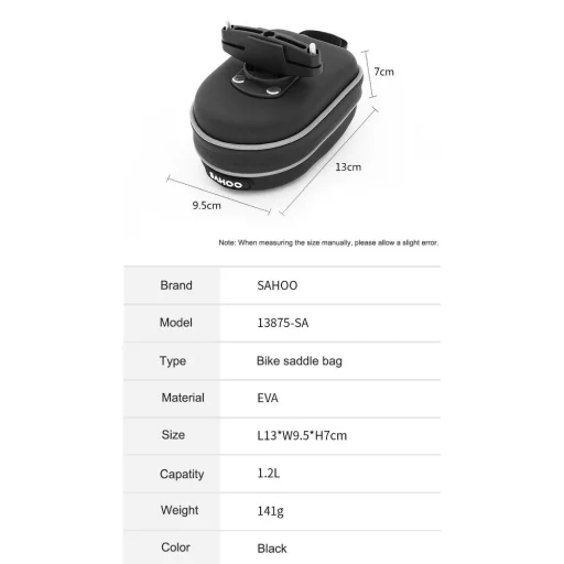 Kerékpártáska / biciklitáska ülés alatt cipzárral 1,2L (SAHOO 13875-SA) - 2