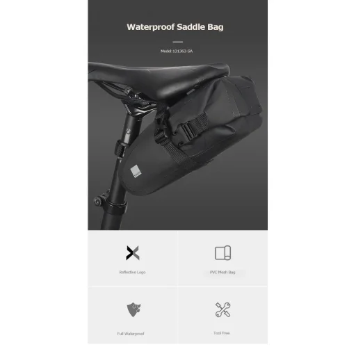 Kerékpártáska / biciklitáska ülés alatt cipzárral 1L (SAHOO 131363-SA) - 5
