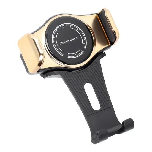 Autós telefontartó T3 automatikus vezeték nélküli töltéssel szellőzőrácsra 15W arany - 1