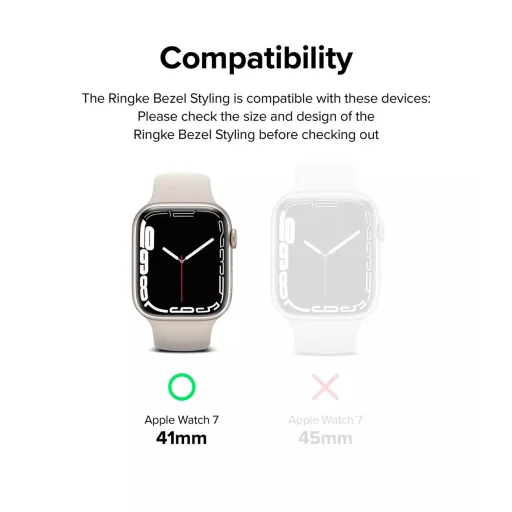 Apple Watch 7 (41 mm) Ringke Bezel Styling káva dísz fekete - 6