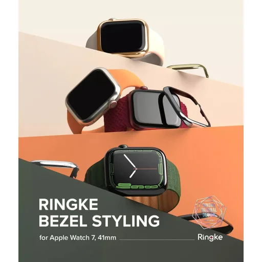 Apple Watch 7 (41 mm) Ringke Bezel Styling káva dísz fekete - 4
