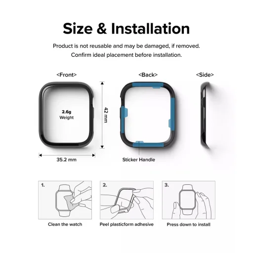 Apple Watch 7 (41 mm) Ringke Bezel Styling káva dísz fekete - 11