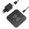 Choetech Qi 10W vezeték nélküli töltőkészlet + QC3.0 18W 3A fali töltő + USB - microUSB kábel 1,2m fekete thumbnail