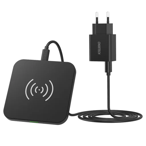 Choetech Qi 10W vezeték nélküli töltőkészlet + QC3.0 18W 3A fali töltő + USB - microUSB kábel 1,2m fekete - 2