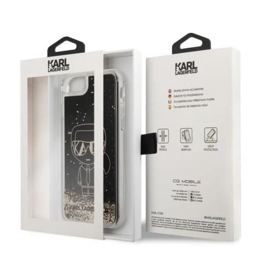 iPhone 7/8/SE 2020/SE 2022 Karl Lagerfeld Liquid Glitter Gatsby tok fekete (KLHCI8LGGKBK) - 3