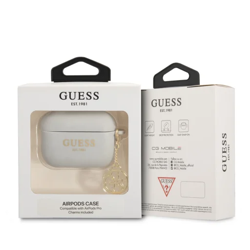Airpods Pro 1/2 Guess 4G Charms szilikon tok szürke (GUAPLSC4EG) - 3