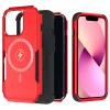 iPhone 13 Pro 3 az 1-ben ütésálló MagSafe-kompatibilis mágneses tok piros-fekete Alphajack thumbnail