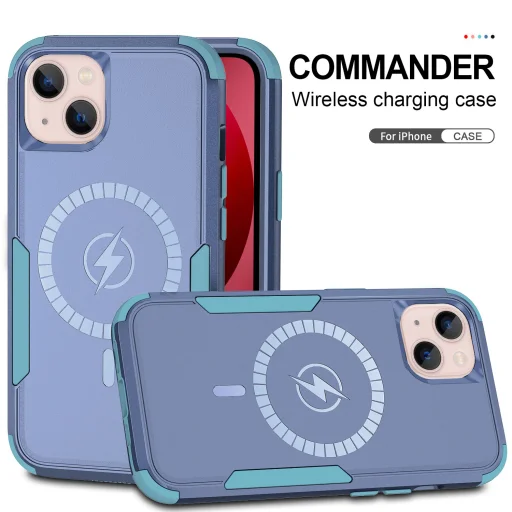 iPhone 13 Pro Max 3 az 1-ben ütésálló MagSafe-kompatibilis mágneses tok rózsaszín Alphajack - 8